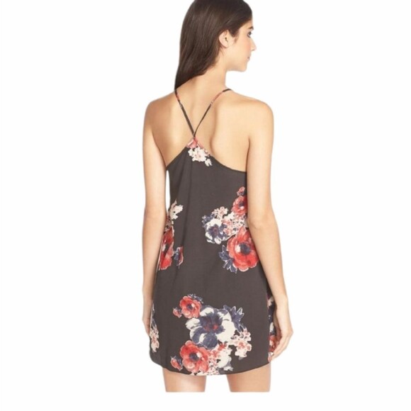 Free People Black Crepe Floral Faux Wrap Dress XSMALL - Picture 2 of 13